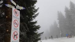 Zdjęcie trasy narciarskiej z nowym oznakowaniem.