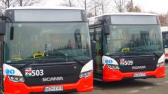 Dwa autobusy marki Scania.