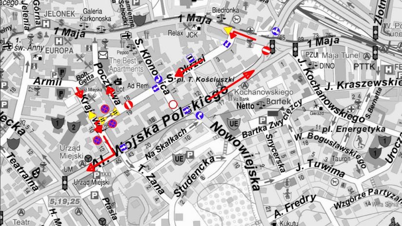 Od dzisiaj zmiana organizacji ruchu na Alei Wojska Polskiego 