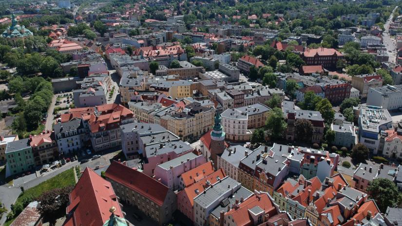 Jelenia Góra - widok z lotu ptaka.