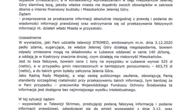 Radna PiS skłamała w wypowiedzi telewizyjnej 