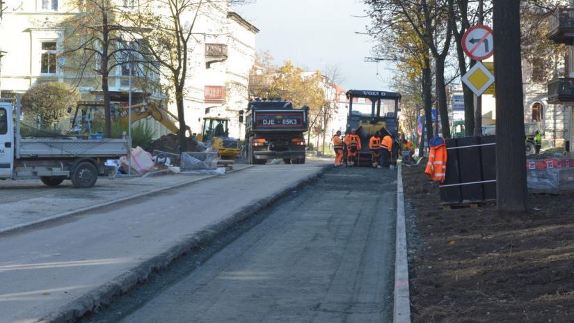 Aleja Wojska Polskiego w trakcie remontu.