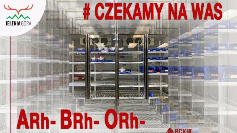 niskie stany w grupach: O Rh-, A Rh- oraz A Rh+