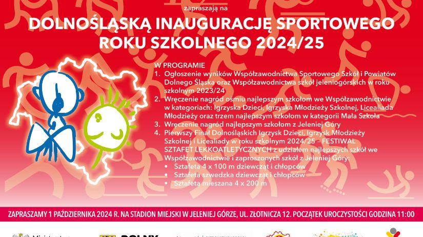 Zaproszenie na uroczystą inaugurację wojewódzkiego sportowego roku szkolnego (1 października, Jelenia Góra)