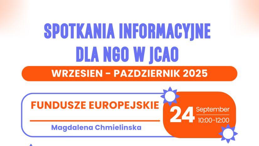Zaproszenie na spotkania informacyjne dla organizacji pozarządowych w JCAO