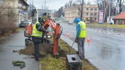 Ekipa robotników przy ul. Wolnosci.