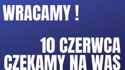 Plansza z informacją: Termy! 10 czerwca czekamy na was".