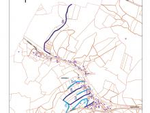 Mapka z zaznaczonymi ulicami do nazwania. Obręb Goduszyn.