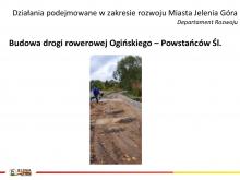 Slajd - budowa drogi rowerowej Ogińskiego - Powstańców Śl.