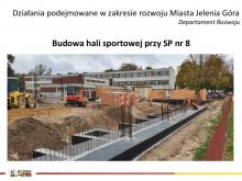 Slajd - budowa hali sportowej przy SP nr 8.