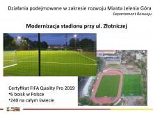 Slajd - modernizacja stadionu przy ul. Złotniczej.