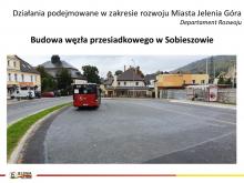 Slajd - budowa węzła przesiadkowego w Sobieszowie.