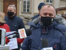 Konferencja prasowa ws. podziału środków unijnych.