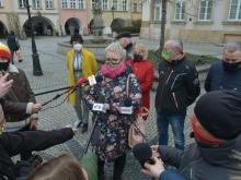 Konferencja prasowa ws. podziału środków unijnych.