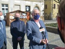 Roman Kaczmarczyk podczas briefingu prasowego.